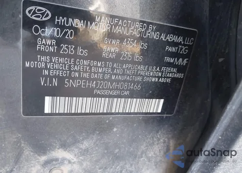 2021 Hyundai Sonata Limited from USA, damaged, VIN 5NPEH4J20MH081466